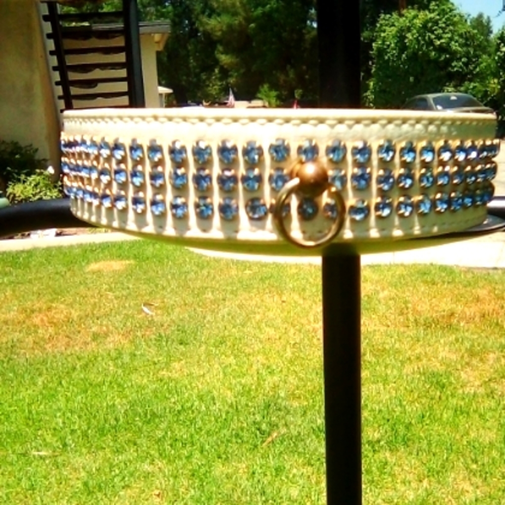 💙 Gems 🐕 DOG Collar Leather Tahoe-18